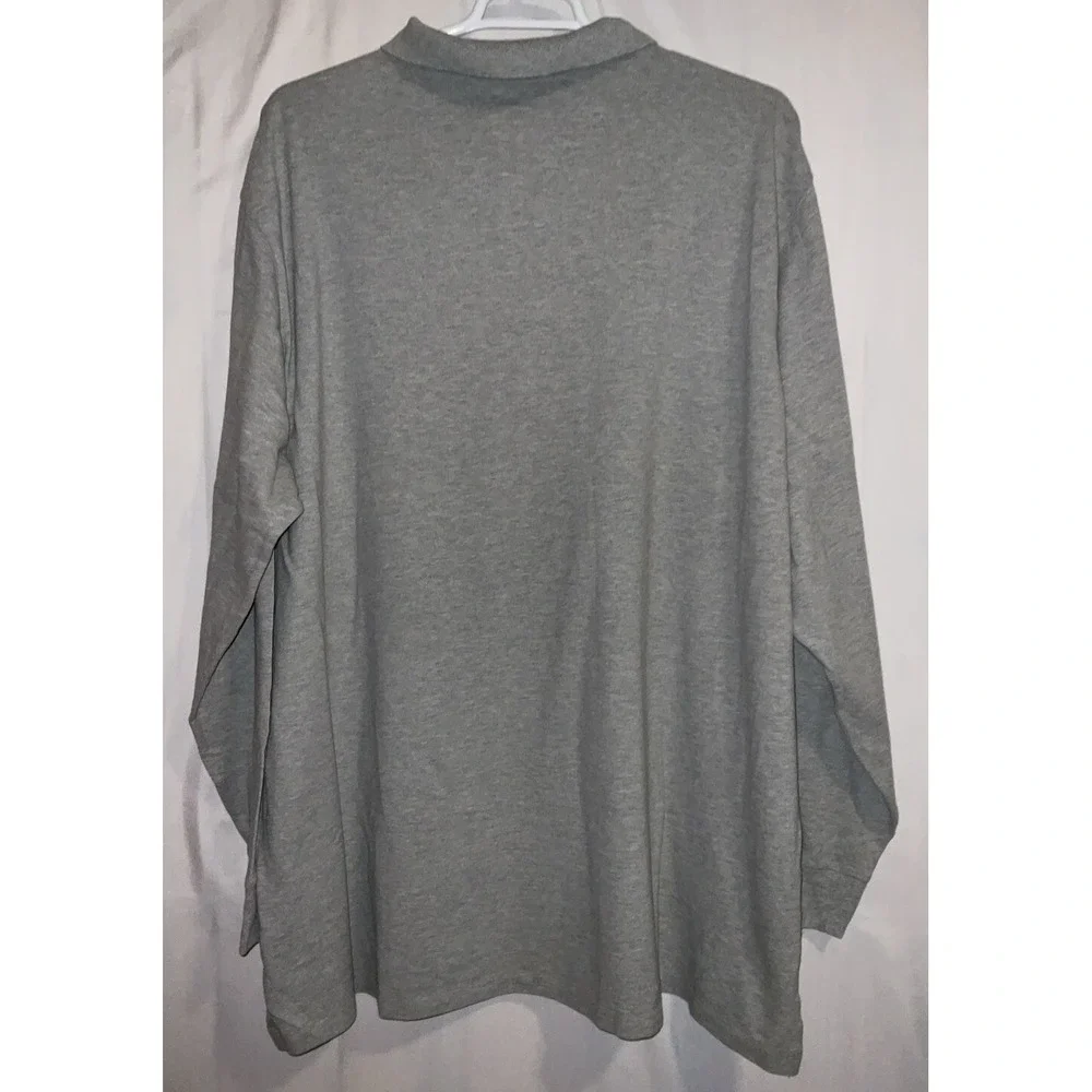 NWT Men's Polo Ralph Lauren Long Sleeve Polo‎ Shirt Gray Heather Navy Pony 4XLT